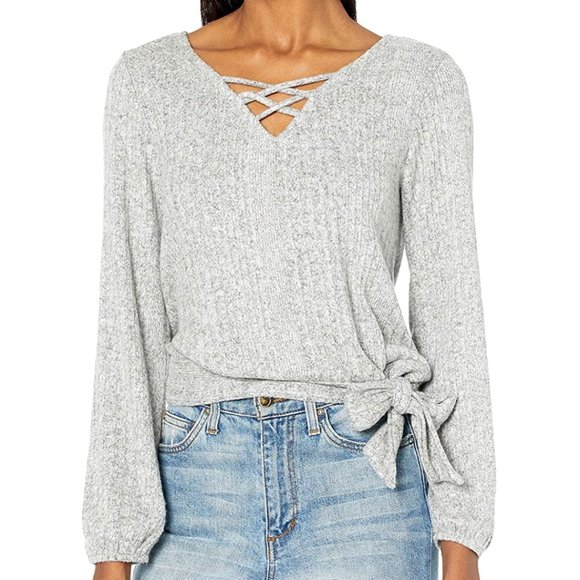 A. Byer Tops - NWT Side Bow Laceup Princess Sleeve Blouse